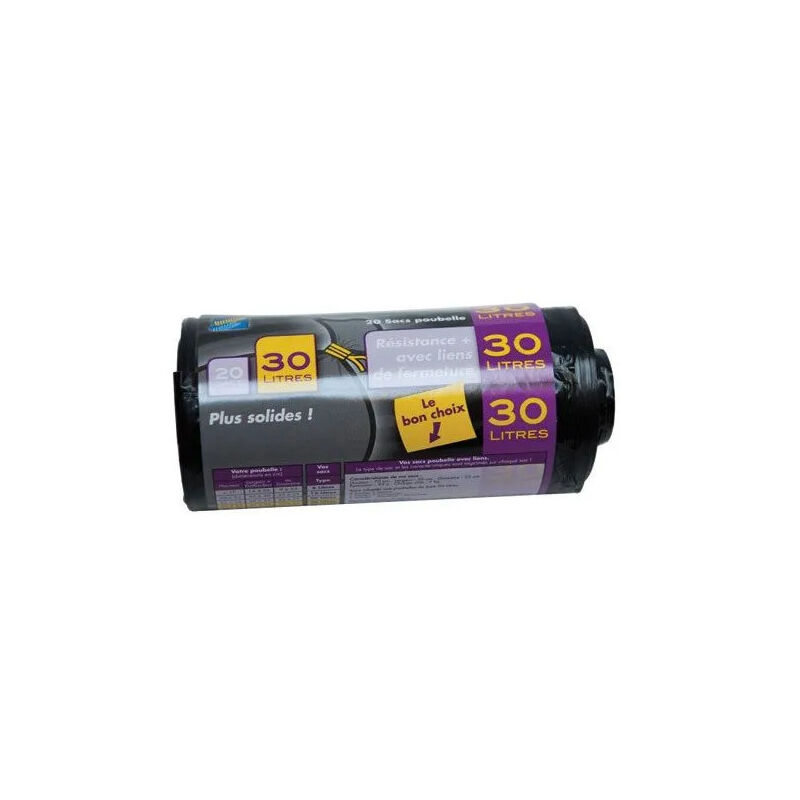 foto del prodotto confezione da 20 contenitori neri da 30 l 27 micron rinforzati
