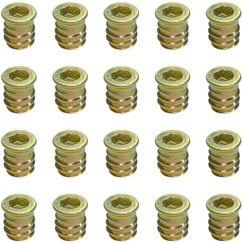 foto del prodotto confezione da 20 dadi filettati per mobili in legno m6 x 13 mm rapanda