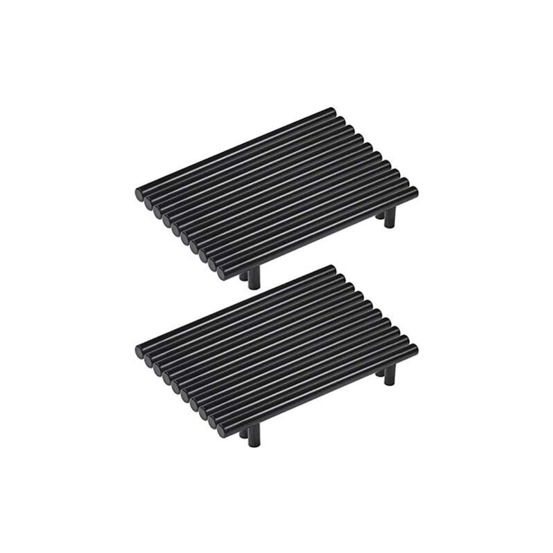 foto del prodotto confezione da 20 maniglie per mobili da cucina in acciaio inox nero, maniglia a t nera per mobili da cucina, 12 mm centro fori 160 mm 