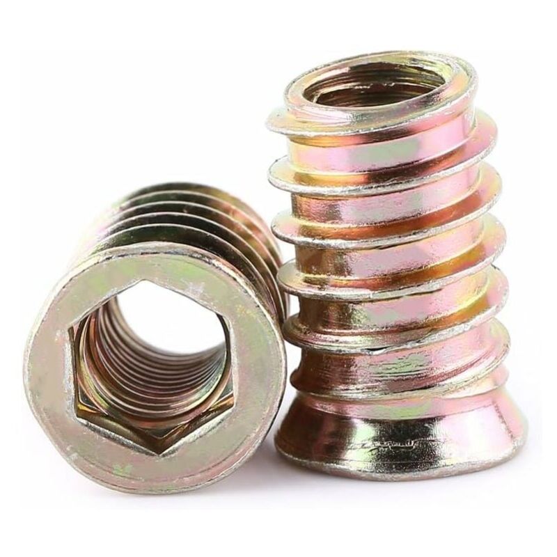 foto del prodotto confezione da 20 pezzi m10 dado esagonale filettato in lega di zinco, assortimento di dadi di inserimento in lega di zinco (m1025mm)