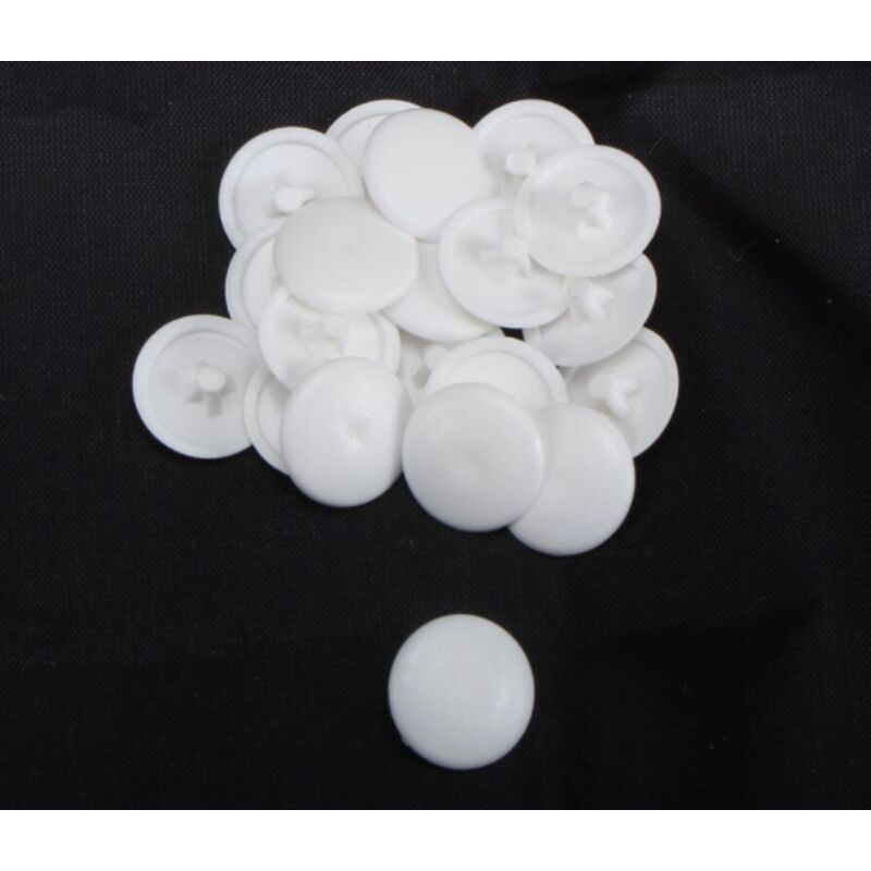 foto del prodotto confezione da 20 pezzi tappi copriviteper ph e pz plastica colore bianco