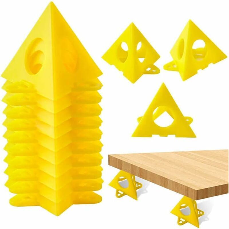 foto del prodotto confezione da 20 staffe gialle a forma di piramide per ante di mobili