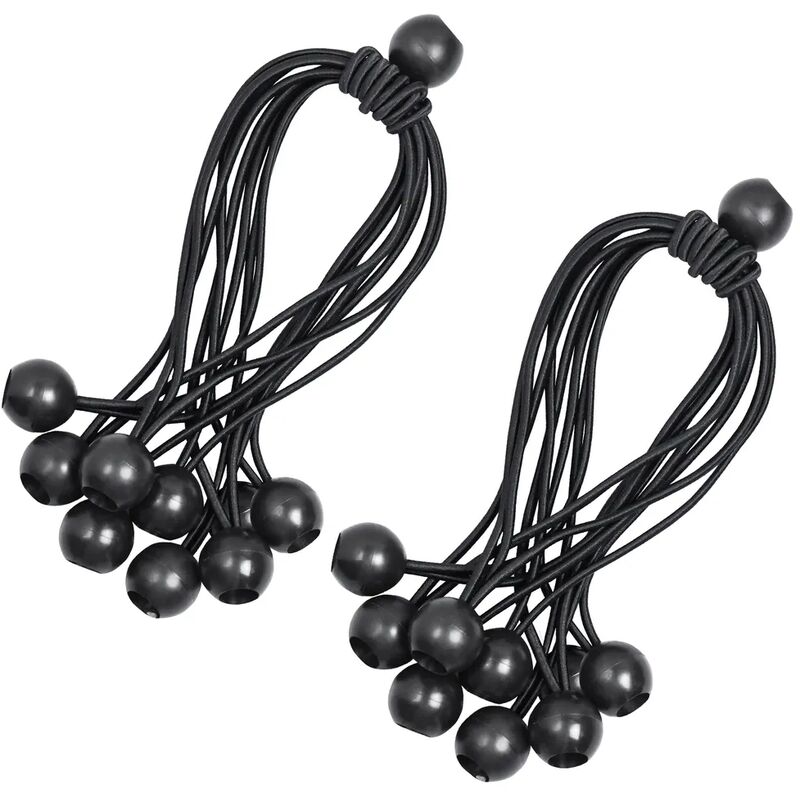 foto del prodotto confezione da 20 tenditori con sfera, anelli di estensione, gomma di tensione altamente elastica, 22,5 cm, gommini per tende, tenditori in gomma per