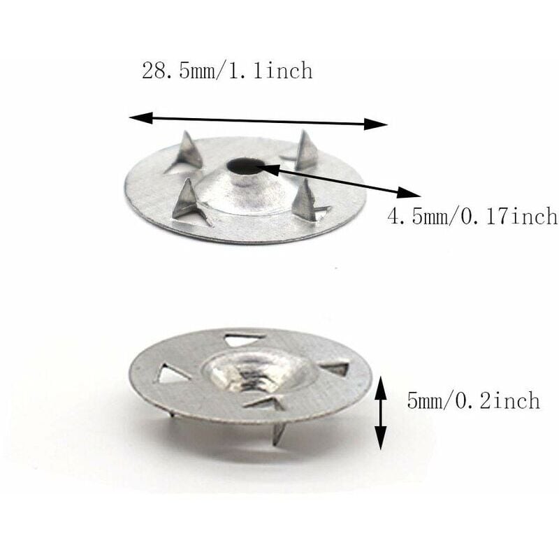 foto del prodotto confezione da 200 rondelle a 4 punte per cartongesso estruso, isolamento termico e supporto pieno 28 mm