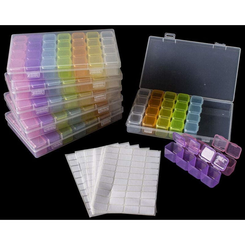 foto del prodotto confezione da 28 griglie per la conservazione di quadri con diamanti scatola portaoggetti per accessori per quadri con diamanti 5d per ricamo con