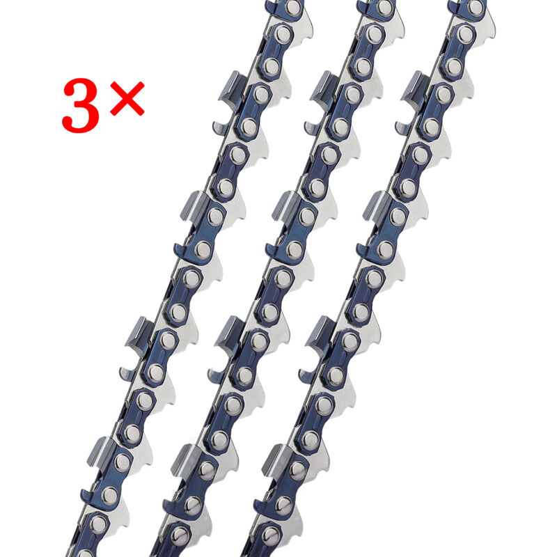 foto del prodotto confezione da 3 catene per motosega per frese quadrate, 3 8 pollici, 1,3 mm, 52 maglie di trasmissione, lunghezza barra guida 35 cm, adatte per