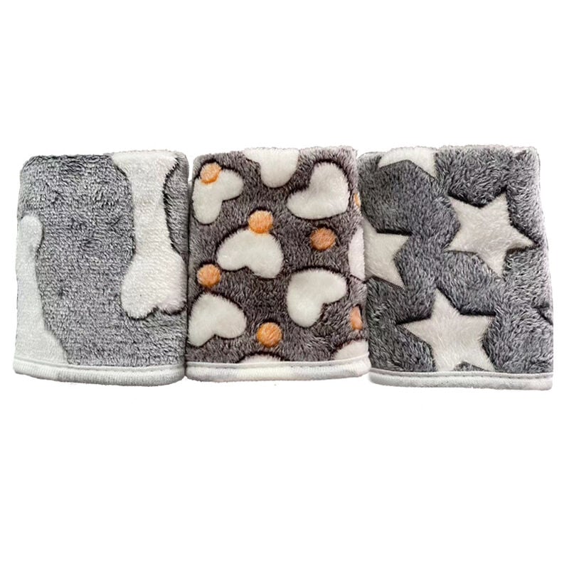foto del prodotto confezione da 3 coperte in pile super morbide e calde per cuccioli, adatte a cani di piccola taglia, cuccioli e gatti soffici, 76 x 52 cm.