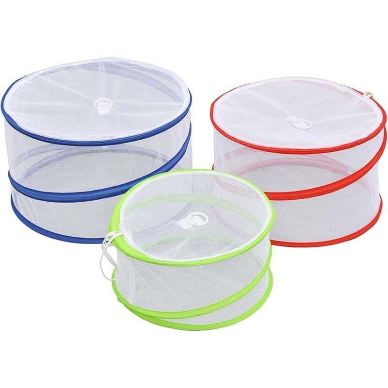 foto del prodotto confezione da 3 coprivivande pieghevoli in rete coprivivande riutilizzabile a scomparsa per cucina, picnic, barbecue, protezione per piatti e