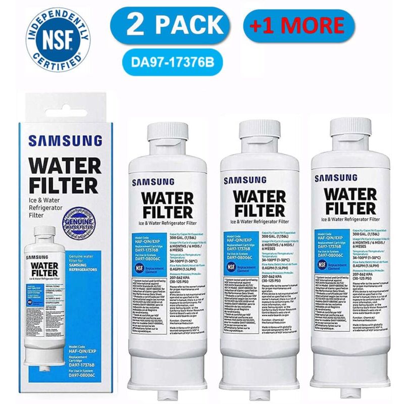 foto del prodotto confezione da 3 filtri per l acqua del frigorifero di ricambio per samsung da97 17376b da97 08006c haf qin haf qin exp bebusingoto