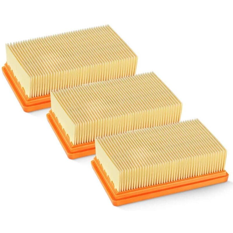 foto del prodotto confezione da 3 filtri pieghettati piatti di ricambio, filtro piatto, filtro per aspirapolvere, mv4 mv5 mv6 wd4 wd5 wd6, wd4p wd5p wd6p,