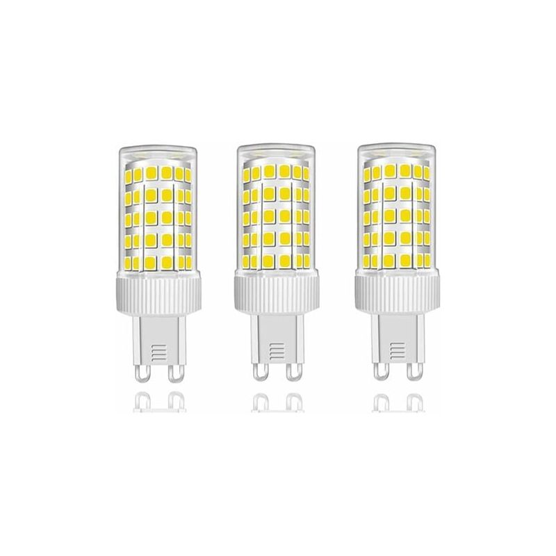 foto del prodotto confezione da 3 lampadine led g9 da 10 w, equivalenti a lampade alogene da 150 w, 86 led, 1000 lm, angolo di fascio di 360 , ultra luminose, ac
