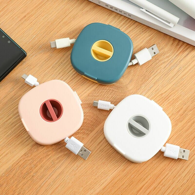 foto del prodotto confezione da 3 organizer per cavi vuoti ed espandibili avvolgicavo usb avvolgicavo rotante per telefono cellulare per organizzare cavi usb, cavi