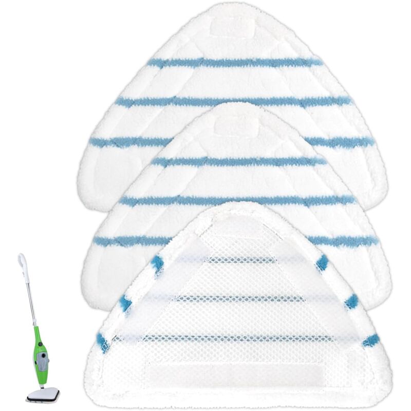 foto del prodotto confezione da 3 panni di ricambio per pavimenti steam mop compatibili con pulitori a vapore adatti a tutti i tipi di pavimenti in microfibra per