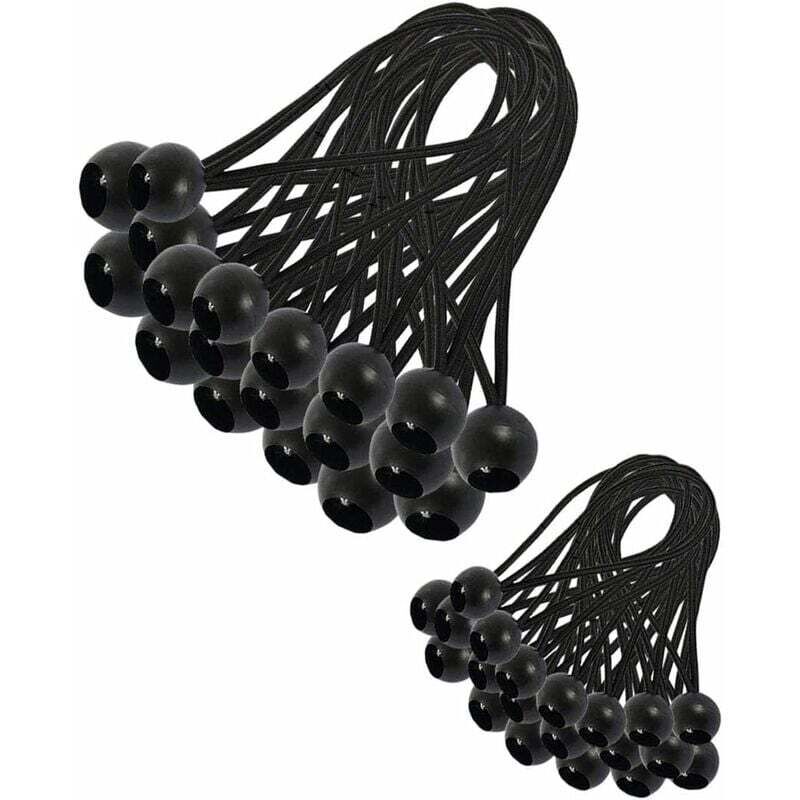 foto del prodotto confezione da 30 corde elastiche da 200 mm per teloni, gazebo, tende, campeggio e tende dpzo