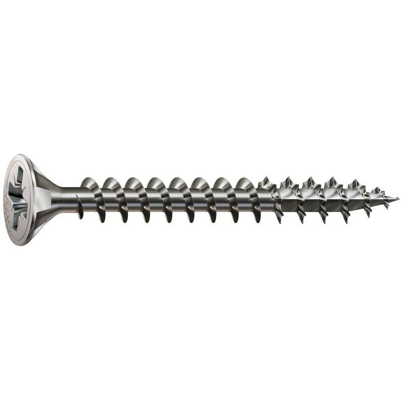 foto del prodotto confezione da 30 viti in acciaio inox, impronta torx, 6x120 mm spax