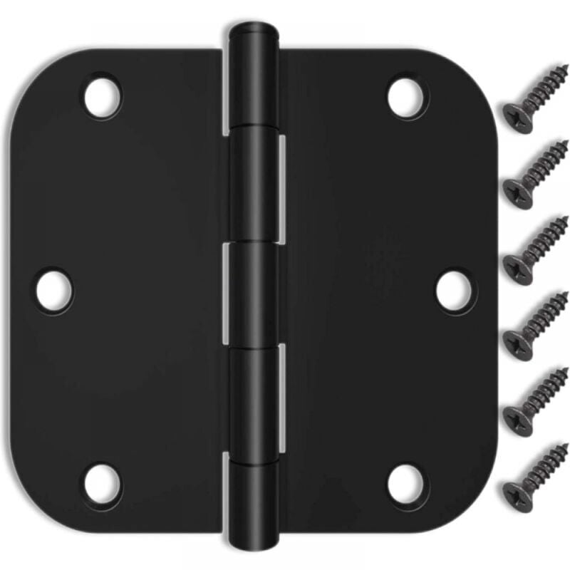 foto del prodotto confezione da 4 cerniere per porte da 3,5 , cerniere per porte nere opache, adatte a porte stanze standard, porte esterne porte interne, cerniere con
