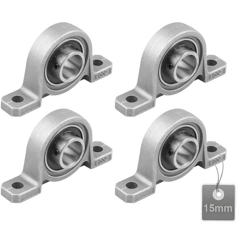 foto del prodotto confezione da 4 cuscinetti a cuscinetto, set di cuscinetti a cuscinetto da 15 mm, cuscinetto a cuscinetto, cuscinetto per albero in lega di zinco,