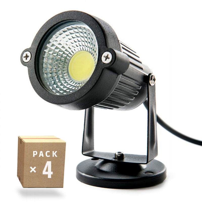 foto del prodotto confezione da 4 faretti led da giardino 5w 450lm 6000 k 40.000h sl sl c12 5w cw pk4 ap 
