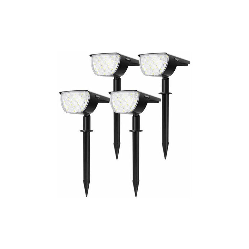 foto del prodotto confezione da 4 faretti solari a led da 30 faretti solari da esterno, luce solare dimmerabile impermeabile con pannello solare da 180 per giardino,