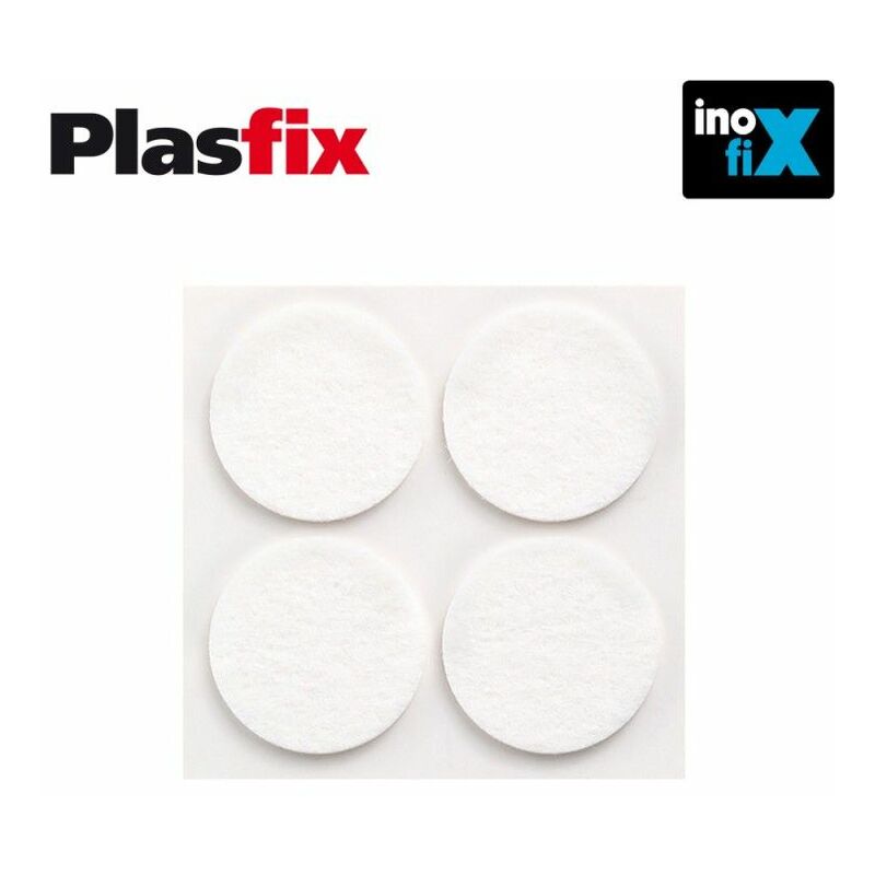 foto del prodotto confezione da 4 feltri adesivi sintetici bianchi 38mm plasfix inofix