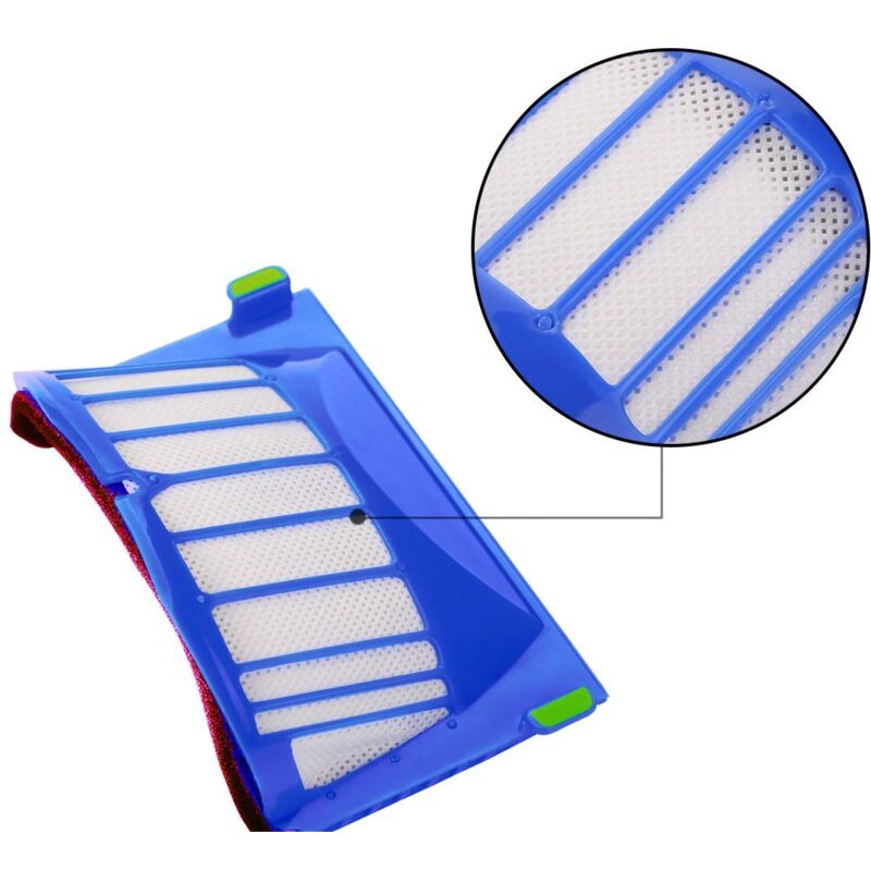 foto del prodotto confezione da 4 filtri aerovac blu 2 set di spazzole principali 4 spazzole laterali per irobot roomba serie 600 620 630 650 660, accessori di