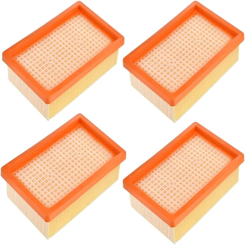 foto del prodotto confezione da 4 filtri di ricambio per aspirapolvere k rcher wd4 wd5 wd6 mv4 mv5 mv6, filtri plissettati piatti per k rcher 2.863 005.0