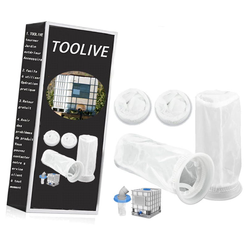 foto del prodotto confezione da 4 filtri in nylon ibc per cisterna per acqua piovana ibc da 1000 litri, coperchio per cisterna ibc con filtro in nylon compatibile con