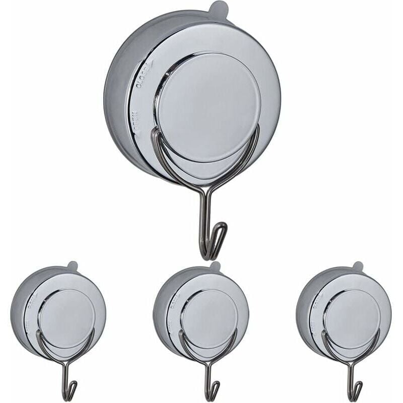foto del prodotto confezione da 4 ganci a ventosa rimovibili resistenti, ganci da parete da attaccare sul retro della porta della cucina, ganci per doccia con ventosa