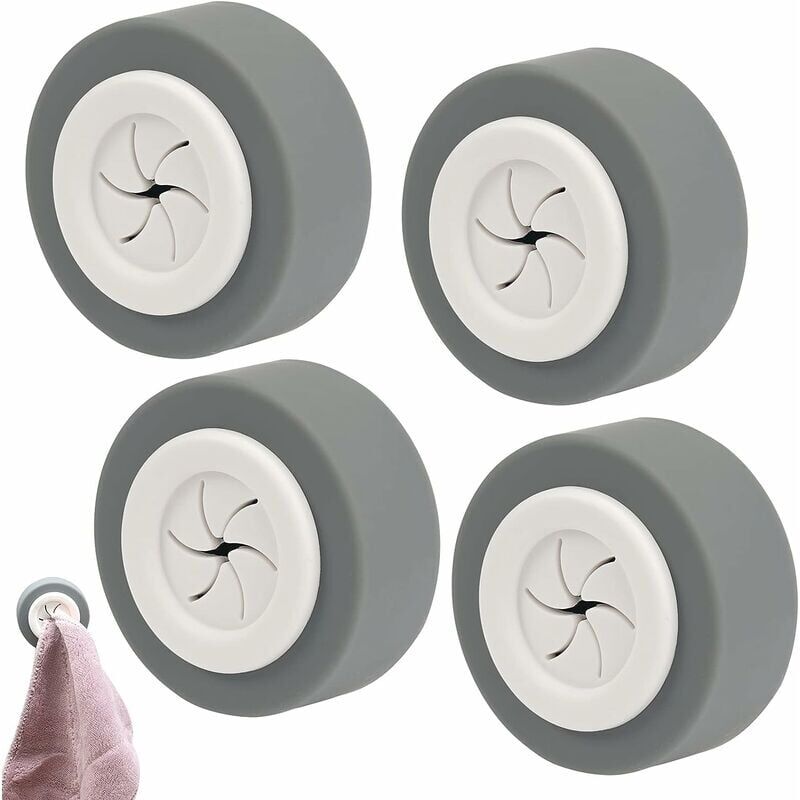 foto del prodotto confezione da 4 ganci adesivi per asciugamani, ganci adesivi rotondi per asciugamani, ganci adesivi per asciugamani da bagno in abs, senza foratura.