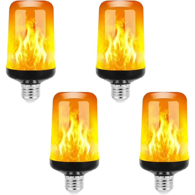 foto del prodotto confezione da 4 lampadine a led con effetto fiamma, lampadine a effetto fiamma tremolante con sensore di gravit per decorazioni per casa, giardino,