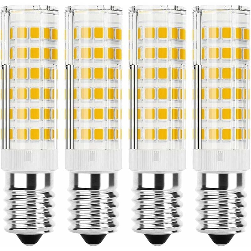 foto del prodotto confezione da 4 lampadine led e14 7w 6000k bianco freddo equivalenti a lampadine alogene non dimmerabili senza sfarfallio angolo di