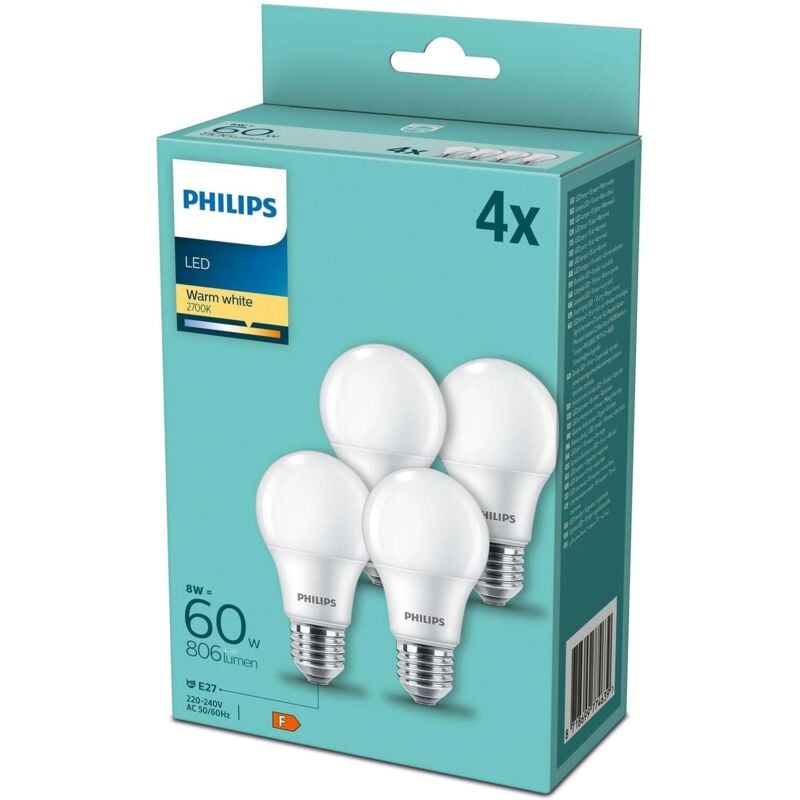 foto del prodotto confezione da 4 led e27 frost normale 60w 806lm 23897396 23897396 23897396 23897396 23897396
