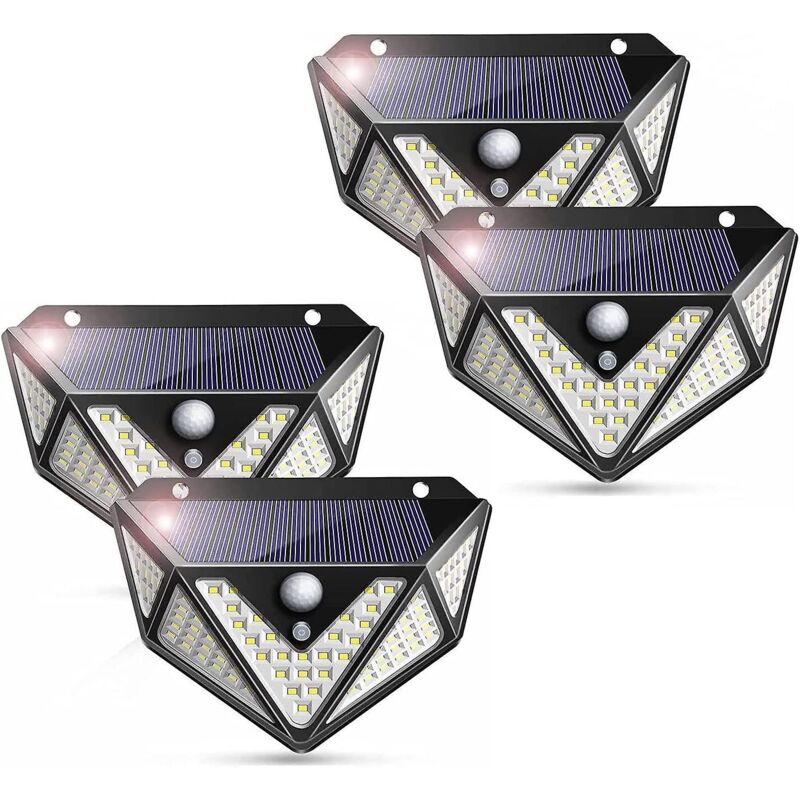 foto del prodotto confezione da 4 luci solari grandangolari da 100 led