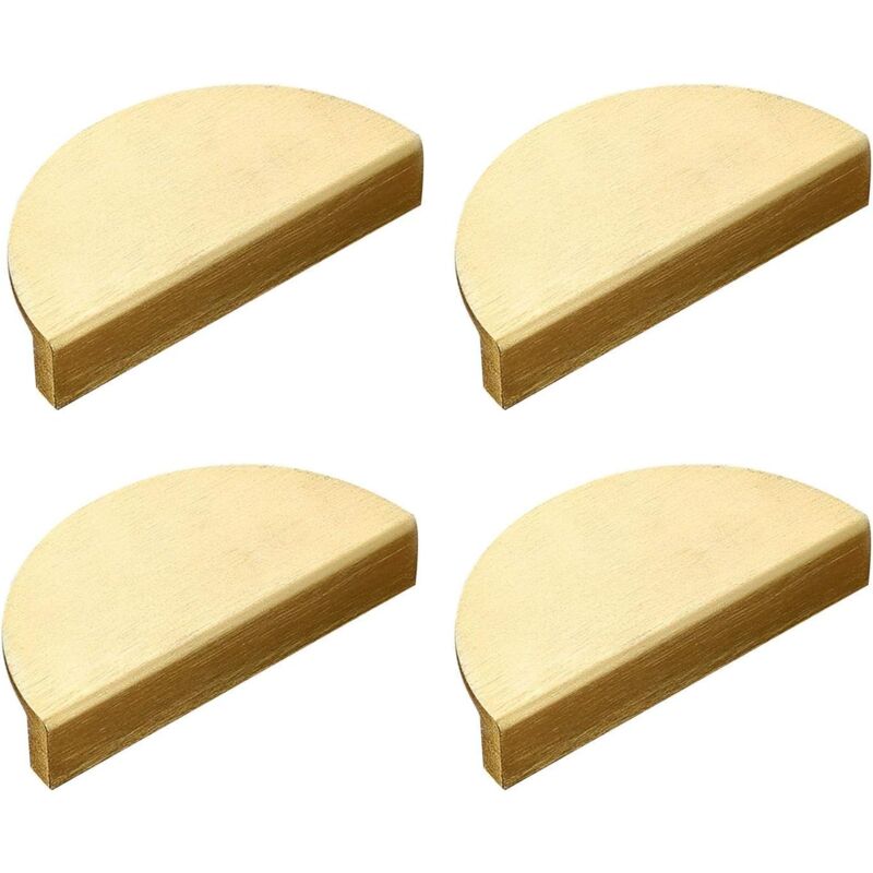 foto del prodotto confezione da 4 maniglie per cassetti a forma di luna a forma di semicerchio con viti, maniglie per cassetti a forma di semicerchio in ottone dorato
