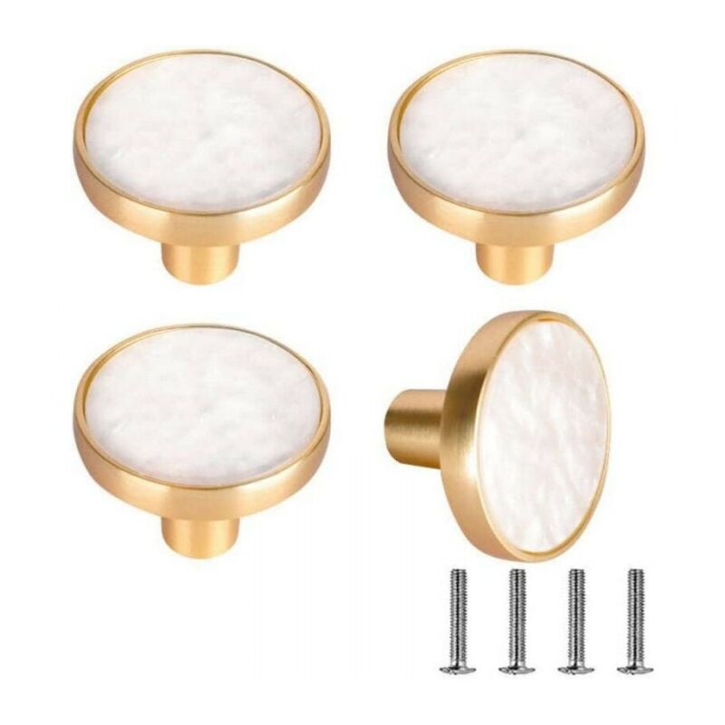 foto del prodotto confezione da 4 maniglie per porte cassetti 32 mm pomelli per mobili foro singolo pomelli rotondi per cassetti pomelli per porte, maniglie per mobili