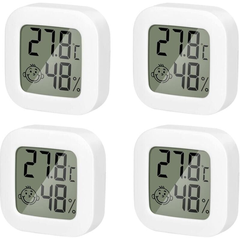 immagine 0 del prodotto confezione da 4 mini termometro igrometro per interni, monitor di temperatura e umidit ad alta precisione con icona dell aria confortevole per