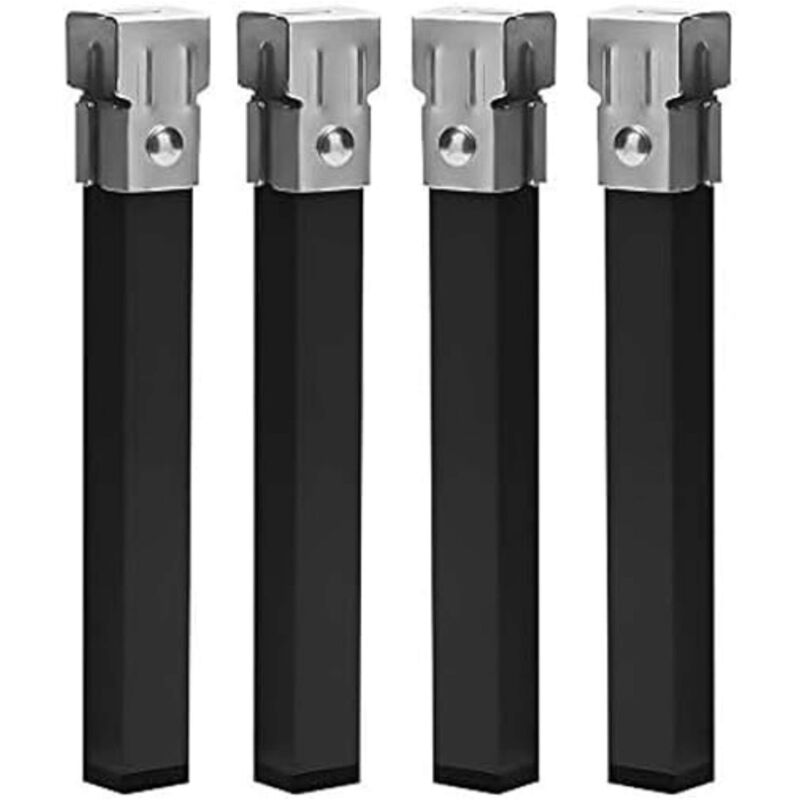 foto del prodotto confezione da 4 o 6 gambe quadrate in metallo con morsetto per base letto tubolare 30x30 mm disponibile in varie misure