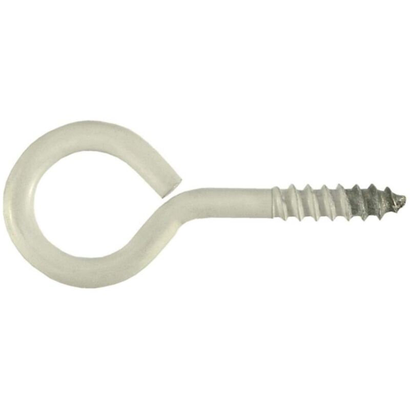 foto del prodotto confezione da 4 pezzi occhioli ad anello filettati 4,0x30x14mm in acciaio zincato verniciato bianco