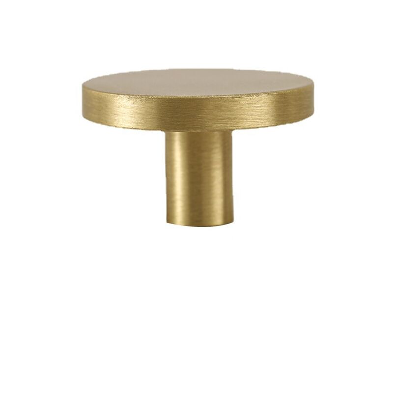 foto del prodotto confezione da 4 pomelli dorati per mobili da cucina, pomelli per cassetti in ottone massiccio, maniglie rotonde minimaliste per mobili da bagno,