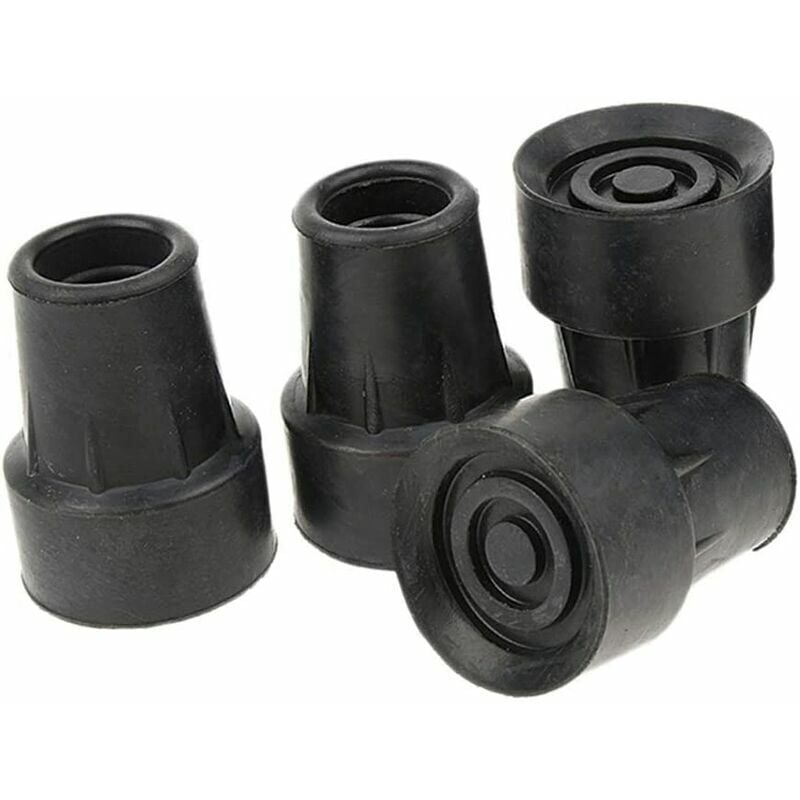 foto del prodotto confezione da 4 punte standard per canna antiscivolo punte in gomma nera 19 mm