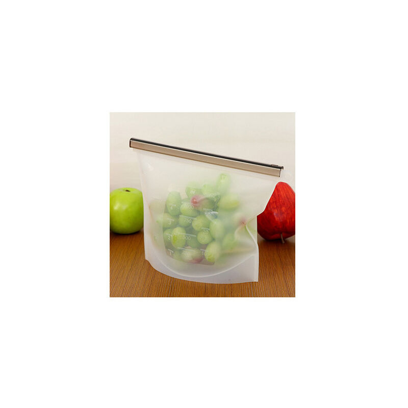 foto del prodotto confezione da 4 sacchetti in silicone 1 l riutilizzabili per panini, snack e pranzi silicone degradabile, adatti al congelatore 233 x 179 mm 