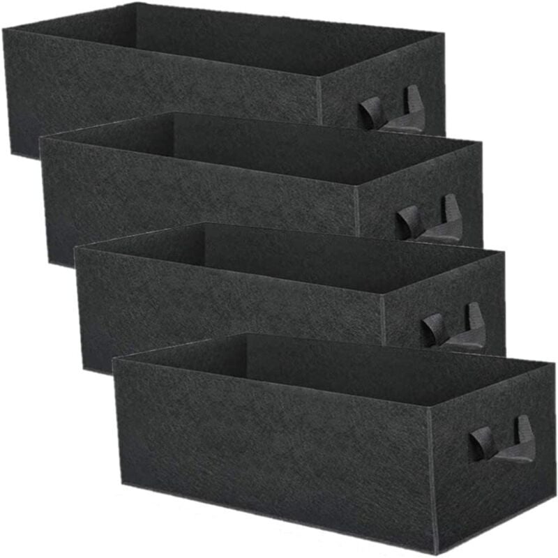 foto del prodotto confezione da 4 sacchi per la coltivazione di piante da 8 galloni, sacchi rettangolari traspiranti in feltro spesso e resistente per la crescita