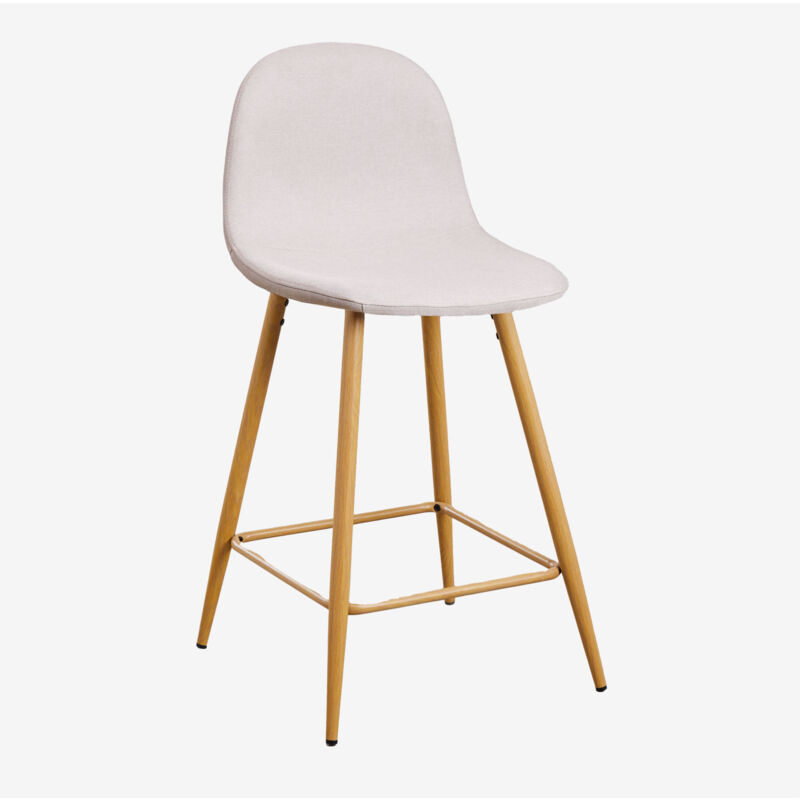 foto del prodotto confezione da 4 sgabelli alti glamm sklum beige crema legno naturale