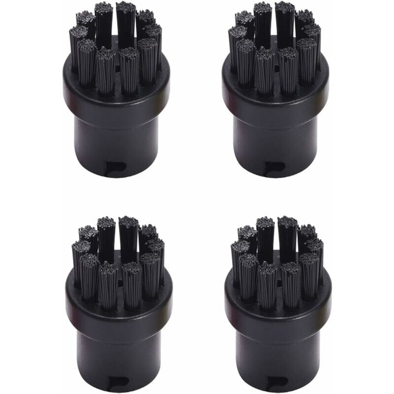 foto del prodotto confezione da 4 spazzole di pulizia rotonde di ricambio per pulitori a vapore karcher sc1 sc2 sc3 sc4 sc5 sc7 nero 