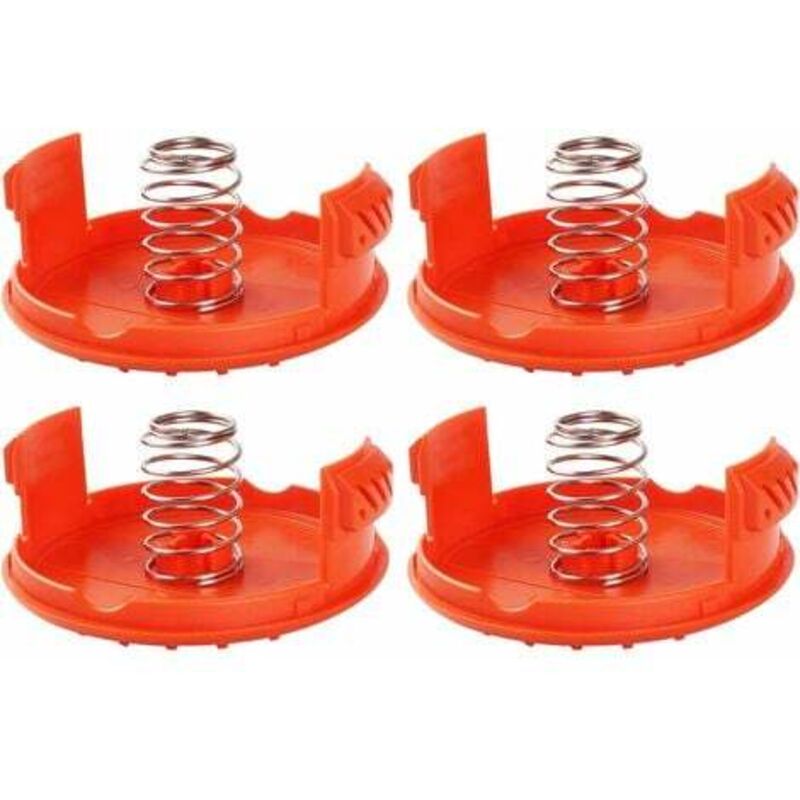 foto del prodotto confezione da 4 tappi per rocchetti 4 molle di ricambio compatibili con i decespugliatori black decker rc 100 p lablanc