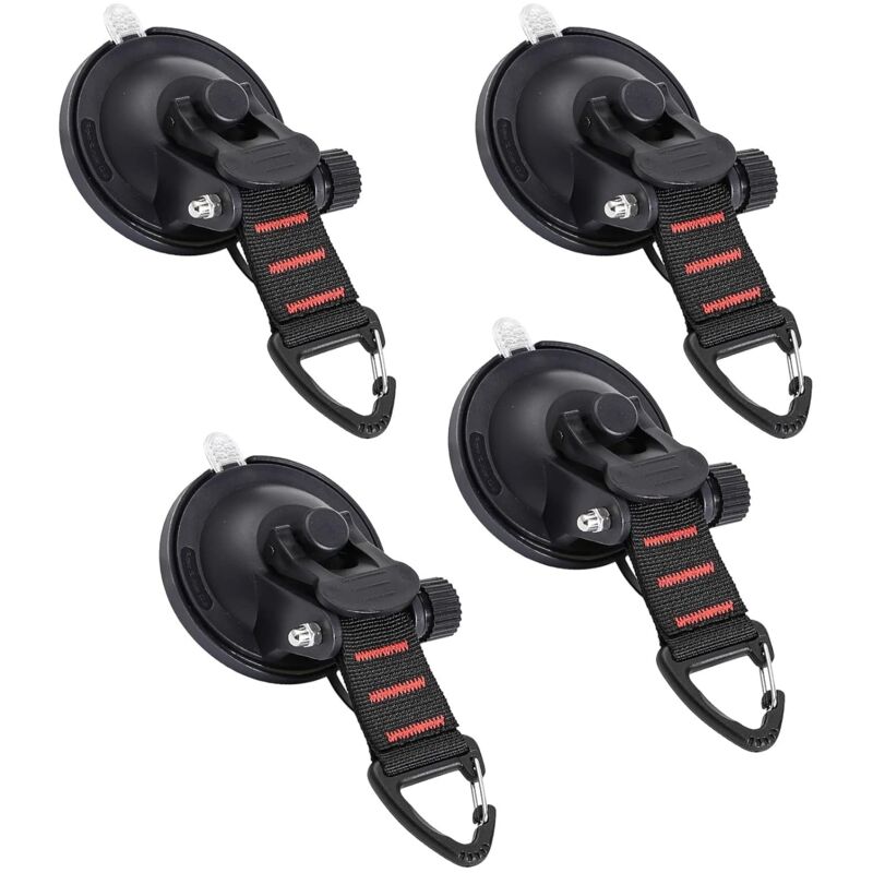 foto del prodotto confezione da 4 ventose in vetro resistenti, clip per ventose in vetro, ganci per ventose resistenti, accessori per movimentazione materiali, tende