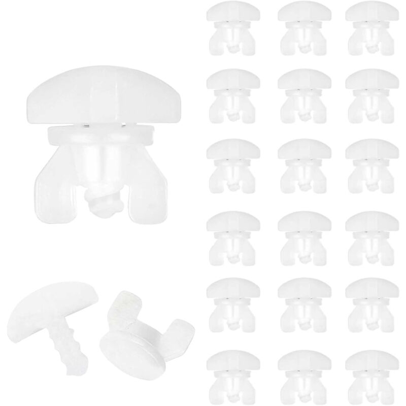 foto del prodotto confezione da 40 fermatende universali, per sistemi a binario, fermatende intermedi, tende, fermatende, binario per tende trasparenti sollbry