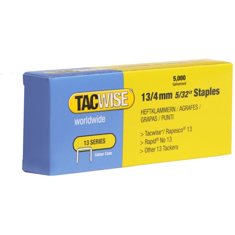 foto del prodotto confezione da 5.000 punti metallici per pinzatrice, serie 13, passo 4 mm tacwise