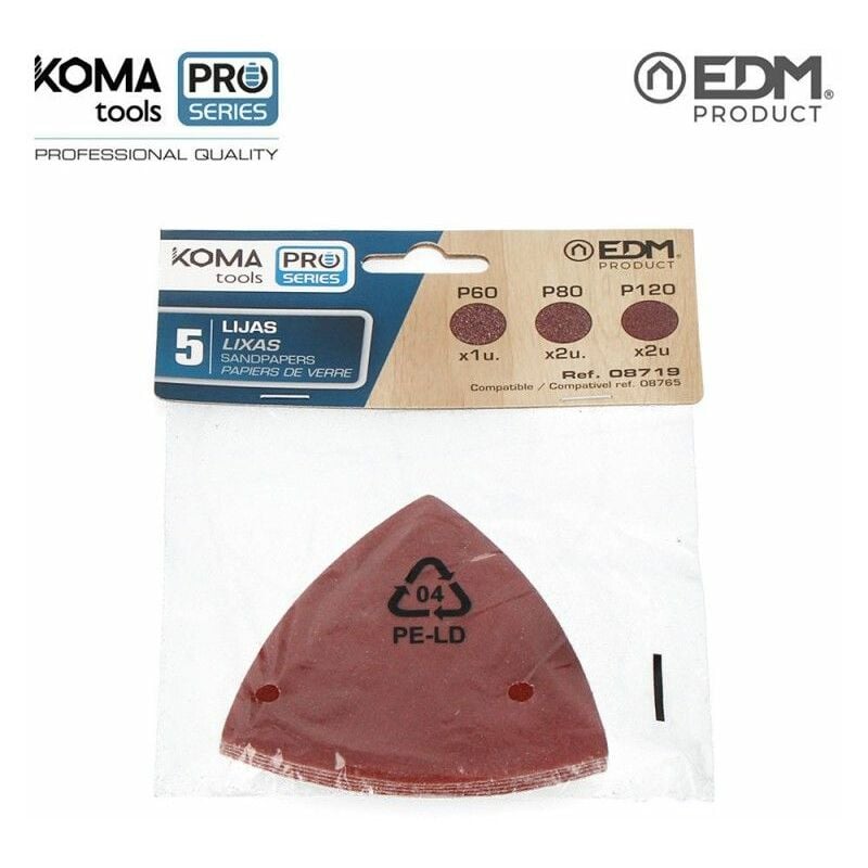 foto del prodotto confezione da 5 carte abrasive per multitool 08765 komatools