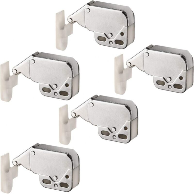foto del prodotto confezione da 5 chiusure a molla per porte di armadi, serrature automatiche a spinta per l apertura, adatte per chiusure per porte a battente di